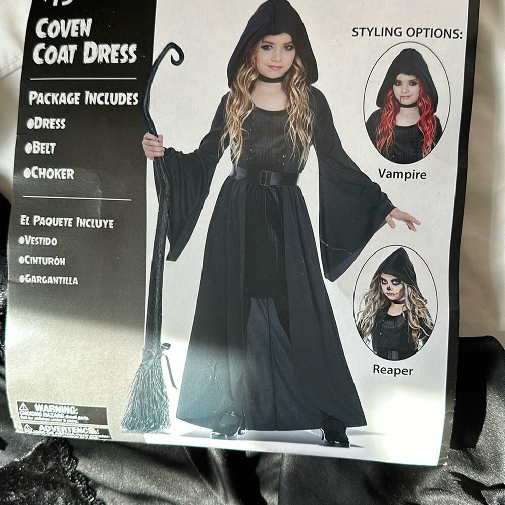 California costumes coven coat dress girl size XL 14-16